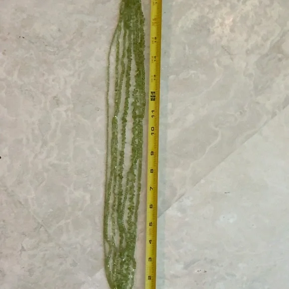 Shimmering 7 Strand Peridot Necklace